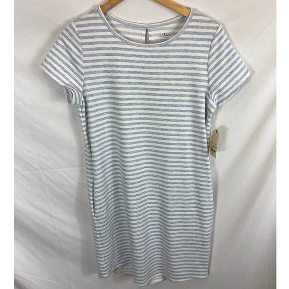 NWT St Johns Bay Striped Active Dress Size Small - Picture 1 of 6